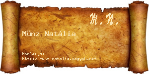 Münz Natália névjegykártya